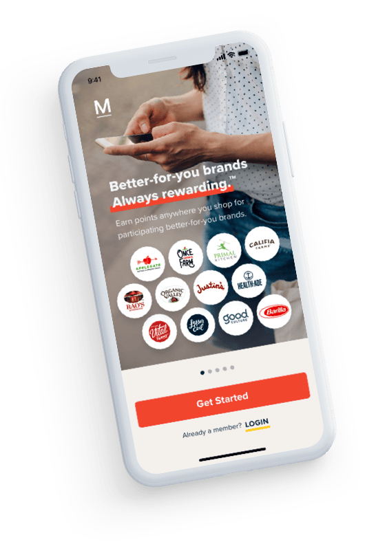 Picture of the app on a cell phone showing everyday rewards